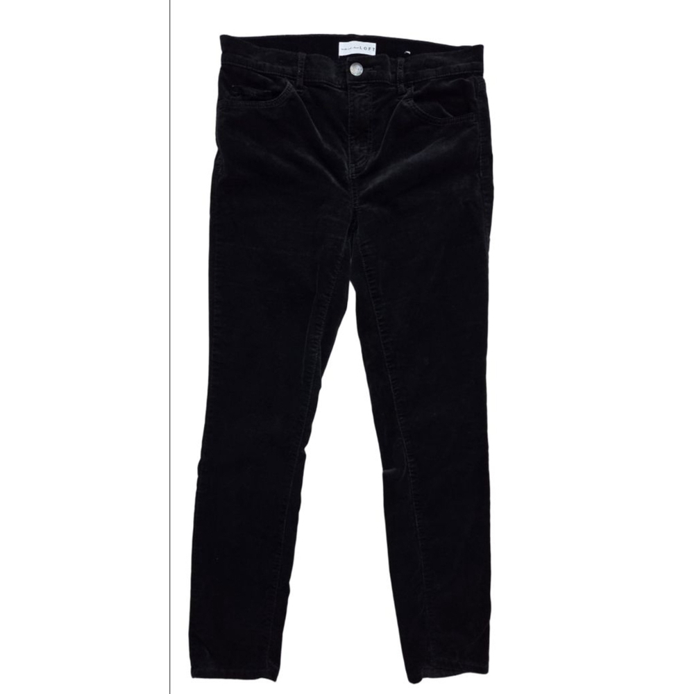 Women's LOFT Black Corduroy/velvet Skinny Pants US 4 - Picture 1 of 3